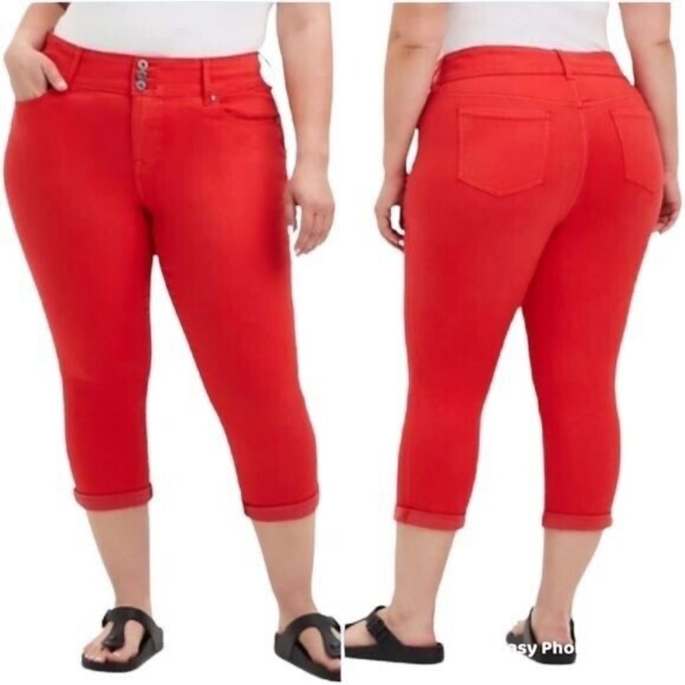 Torrid Crop Jegging Skinny Super Soft High-Rise Red Jeans Size 10